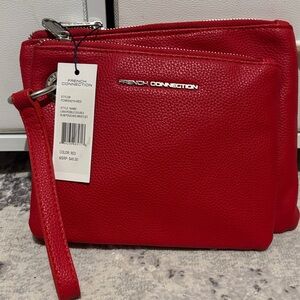 French Connection Vibrant Red Clutch